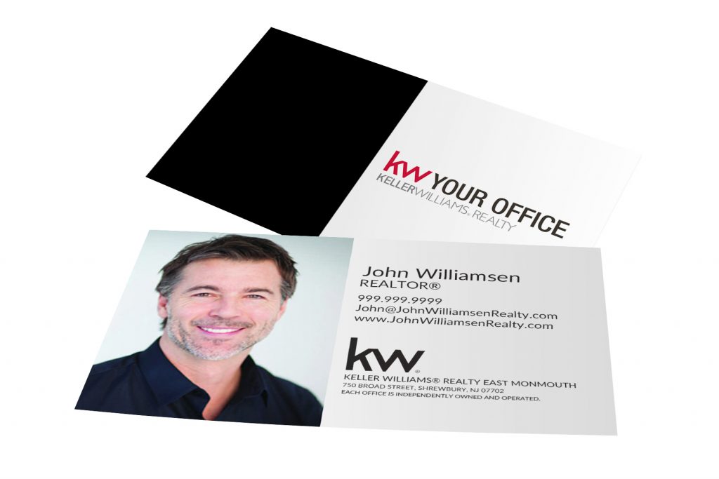 Black Geometric w/ Photo KW Business Card