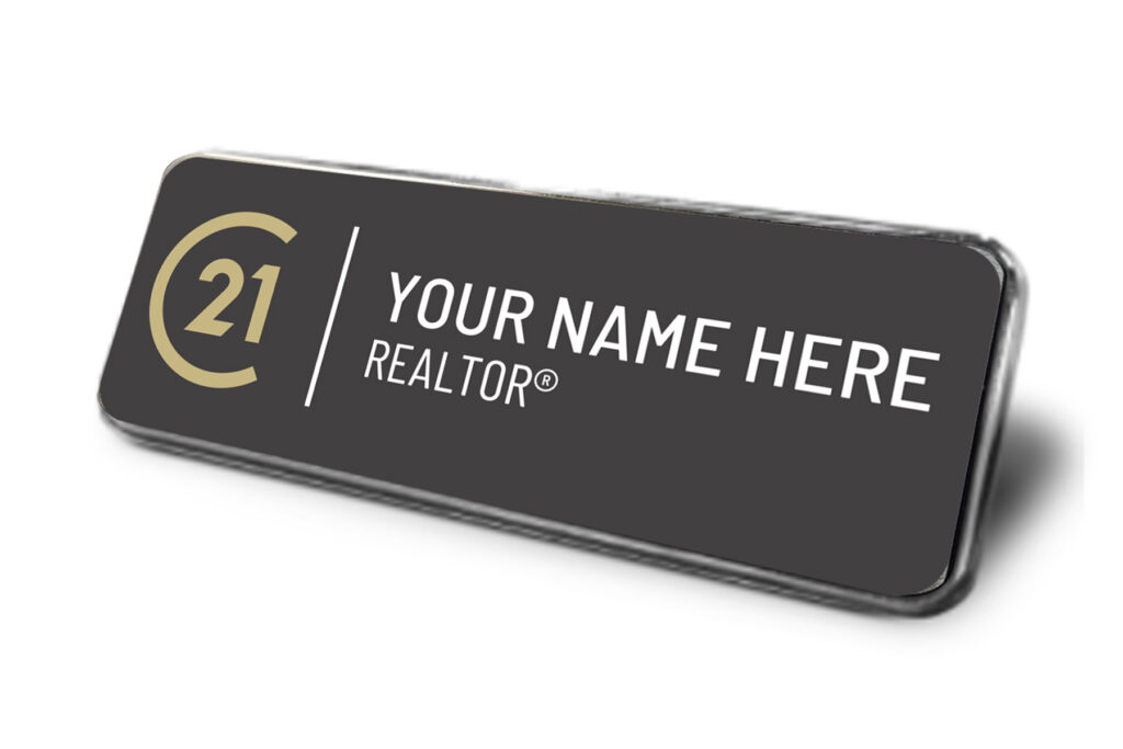 Framed Name Tag - Black Century 21 1x3 Name Tag
