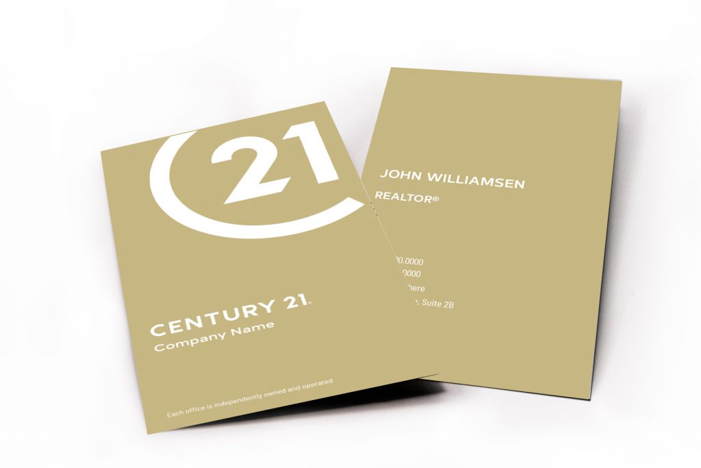 Vertical Gold Century 21 Business Card