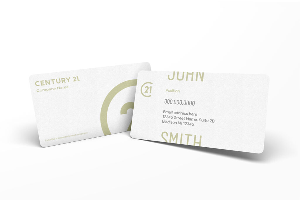 White Oversized Century 21 Split Business Card