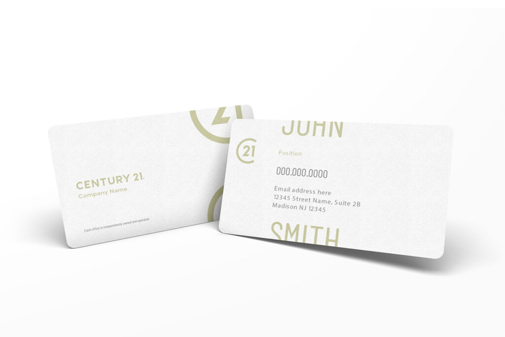 White Split Century 21 Business Card