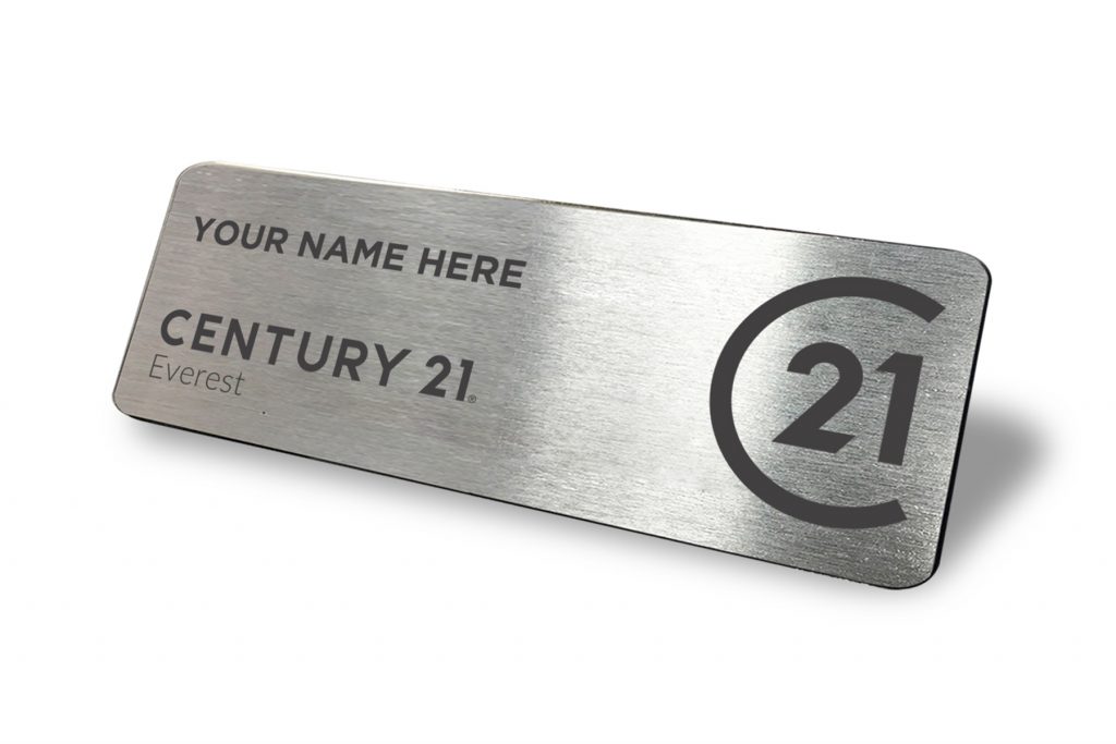 No Frame Name Tag - Century 21 Everest 1x3 Name Tag
